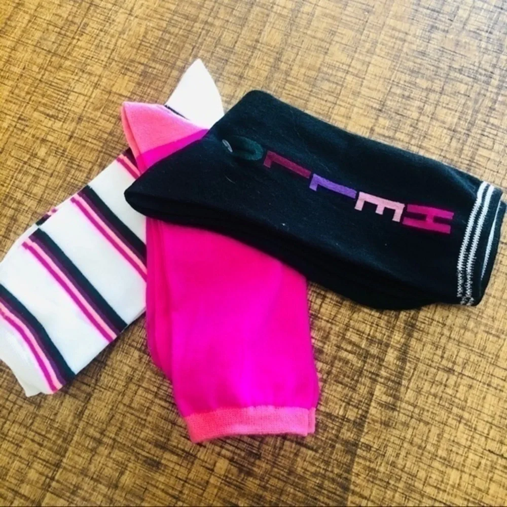 Kate Spade HELLO Crew Socks 3 Pack Striped Pink Black NWT Gift Set